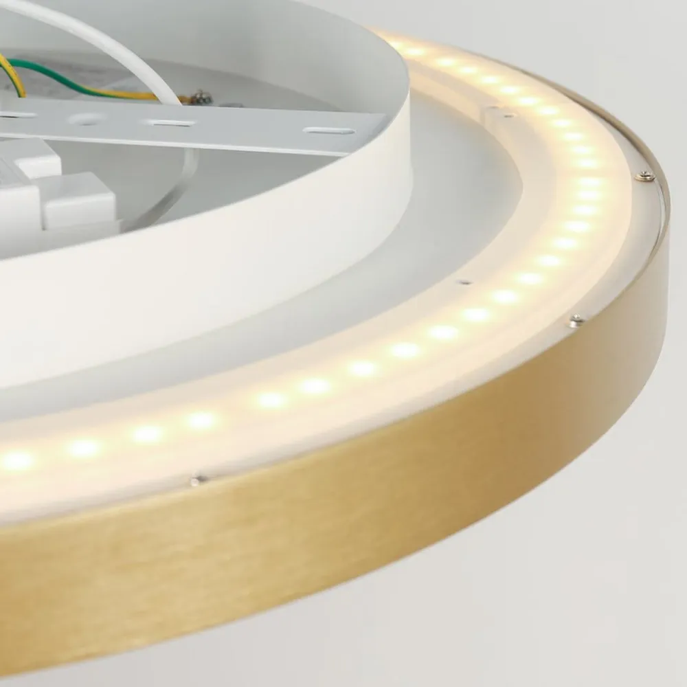 Steinhauer Loftlamper|Loftlamper>Flady loftlampe, guldfarvet, Ø 50 cm direkte/indirekte