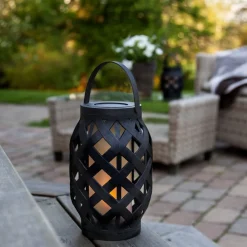 STAR TRADING Dekorationsbelysning|Terrassebelysning>Flame Lantern LED-lygte, sort, højde 23 cm