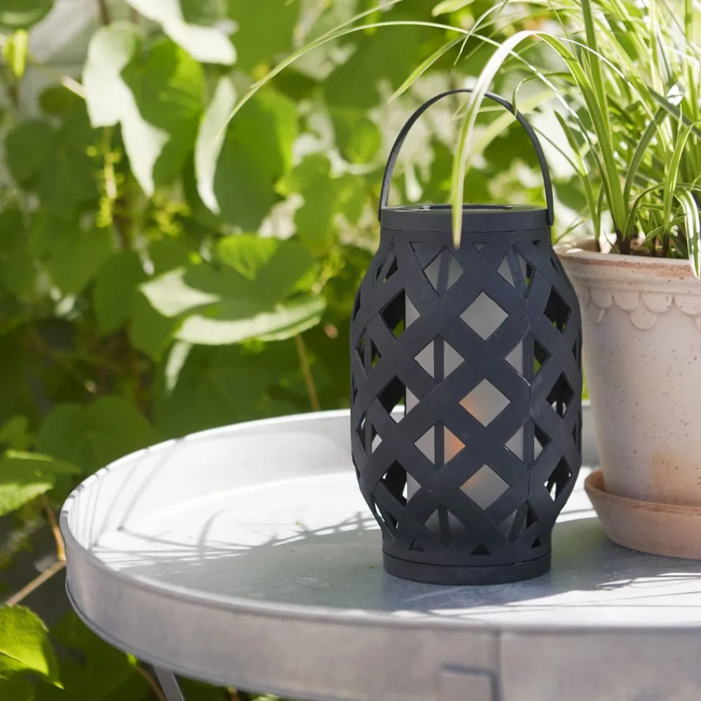 STAR TRADING Dekorationsbelysning|Terrassebelysning>Flame Lantern LED-lygte, sort, højde 23 cm