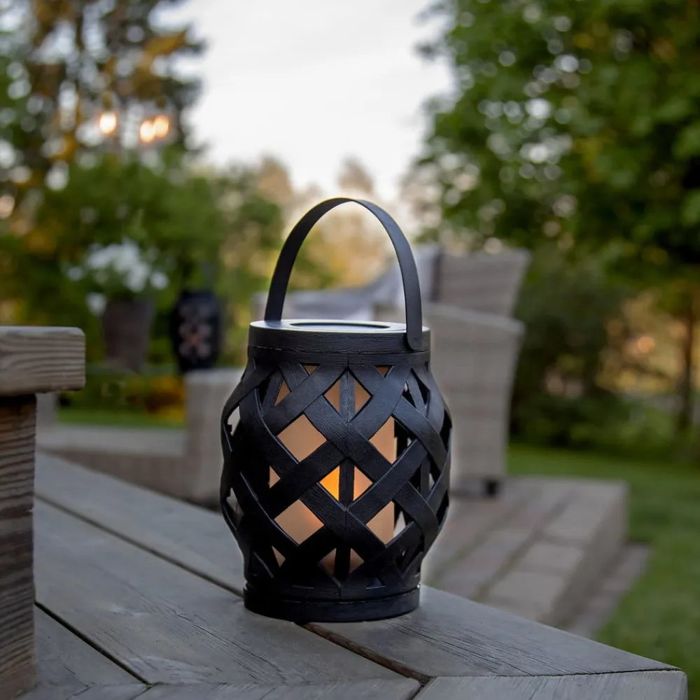 STAR TRADING Dekorationsbelysning|Terrassebelysning>Flame Lantern LED-lygte, sort, højde 16 cm