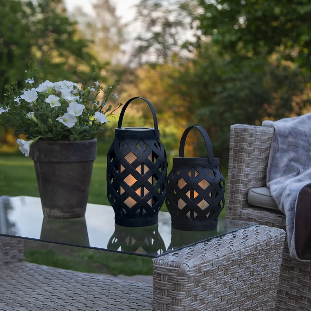 STAR TRADING Dekorationsbelysning|Terrassebelysning>Flame Lantern LED-lygte, sort, højde 16 cm