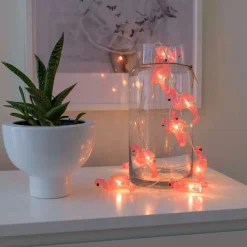 Konstsmide Season Flamingos LED-lyskæde, batteridrevet