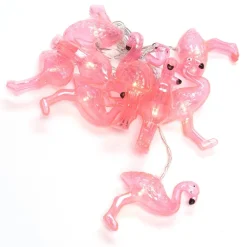 Konstsmide Season Flamingos LED-lyskæde, batteridrevet