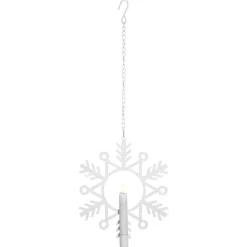 STAR TRADING Flamme Snow LED-dekorationslampe med vokslys