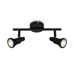 Briloner Flamo LED-loftspot IP44 2 lyskilder justeres, sort