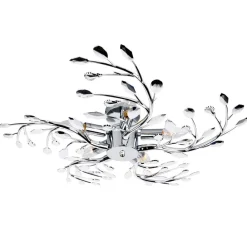 Globo Flash loftlampe af metal, krom, Ø 65 cm