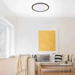 JUST LIGHT. GmbH Loftlamper>Flat LED-loftlampe CCT, Ø 40 cm, sort