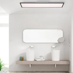 JUST LIGHT. GmbH Loftlamper>Flat LED-monteringspanel, CCT, sort, 119 x 29 cm