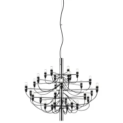 2097/30 lysekrone med 30 lys, krom, frostet^FLOS