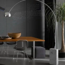 Arco bue-gulvlampe, krom, højde 240 cm, E27^FLOS Sale