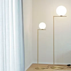 FLOS IC F2 gulvlampe børstet messing