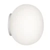FLOS Mini Glo-Ball spejllampe/væglampe, hvid/opal
