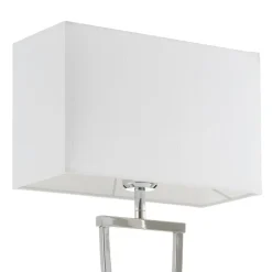 FISCHER & HONSEL Flot tekstil-bordlampe Anni, krom/hvid