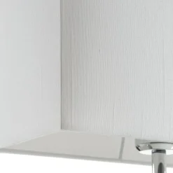 FISCHER & HONSEL Flot tekstil-bordlampe Anni, krom/hvid