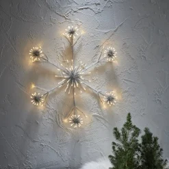 STAR TRADING Dekorationsbelysning|Julepynt>Flower Snowflake LED-dekorationslampe, Ø 60 cm
