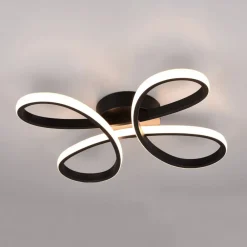Fly LED-loftslampe, mat sort, 3.000 K, 40 cm x 40 cm^Trio Lighting Online