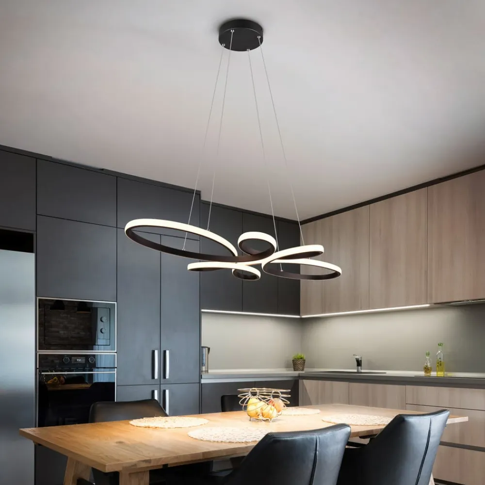 Fly LED-pendel, mat sort, 3.000 K, 83 cm x 45 cm^Trio Lighting Clearance