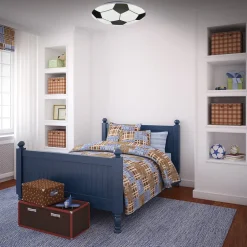 Børn Briloner Fodbold LED-loftlampe, sort-hvid, Ø 27,5cm