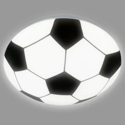 Børn Briloner Fodbold LED-loftlampe, sort-hvid, Ø 27,5cm