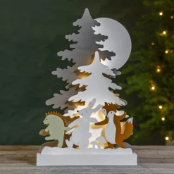 Forest Friends LED-dekolampe, hare, ræv, pindsvin^STAR TRADING Hot