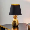 Fornem keramisk bordlampe Pineapple i guld-sort^Reality Leuchten Sale