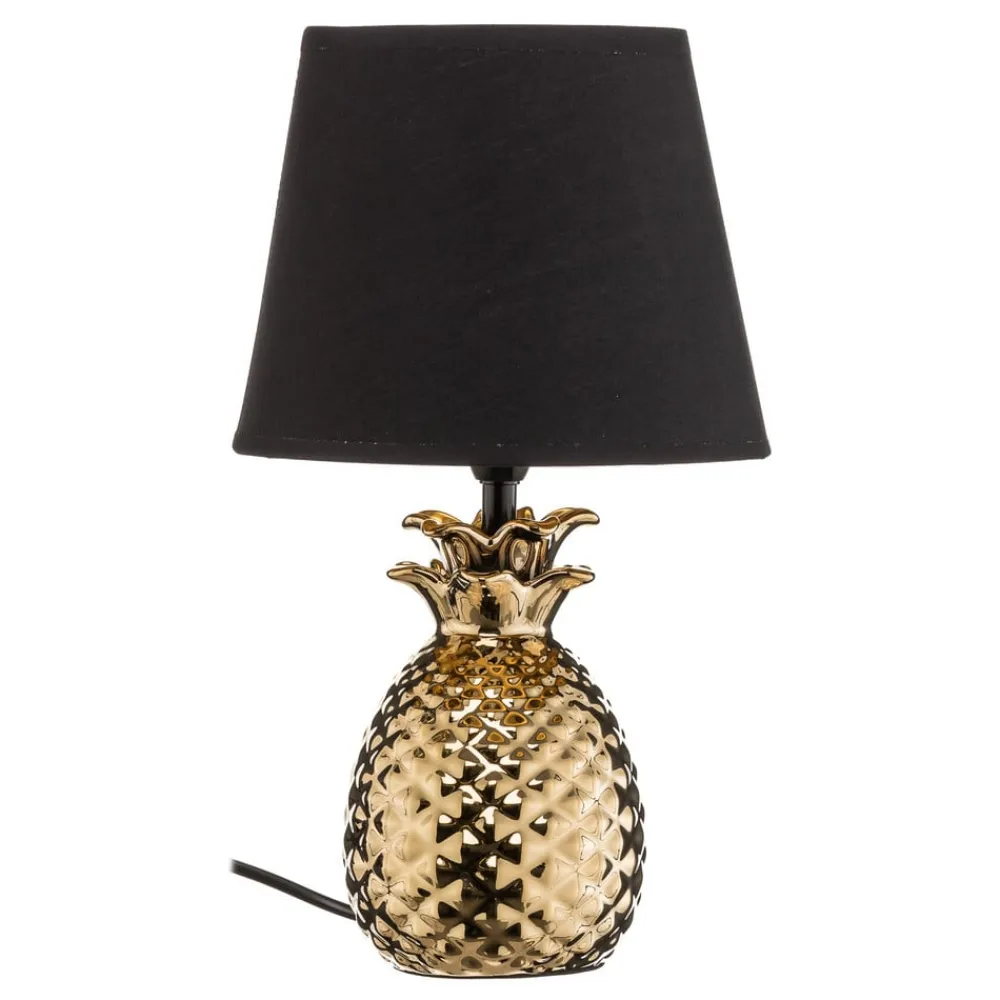Fornem keramisk bordlampe Pineapple i guld-sort^Reality Leuchten Sale