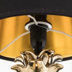 Fornem keramisk bordlampe Pineapple i guld-sort^Reality Leuchten Sale