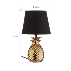 Fornem keramisk bordlampe Pineapple i guld-sort^Reality Leuchten Sale