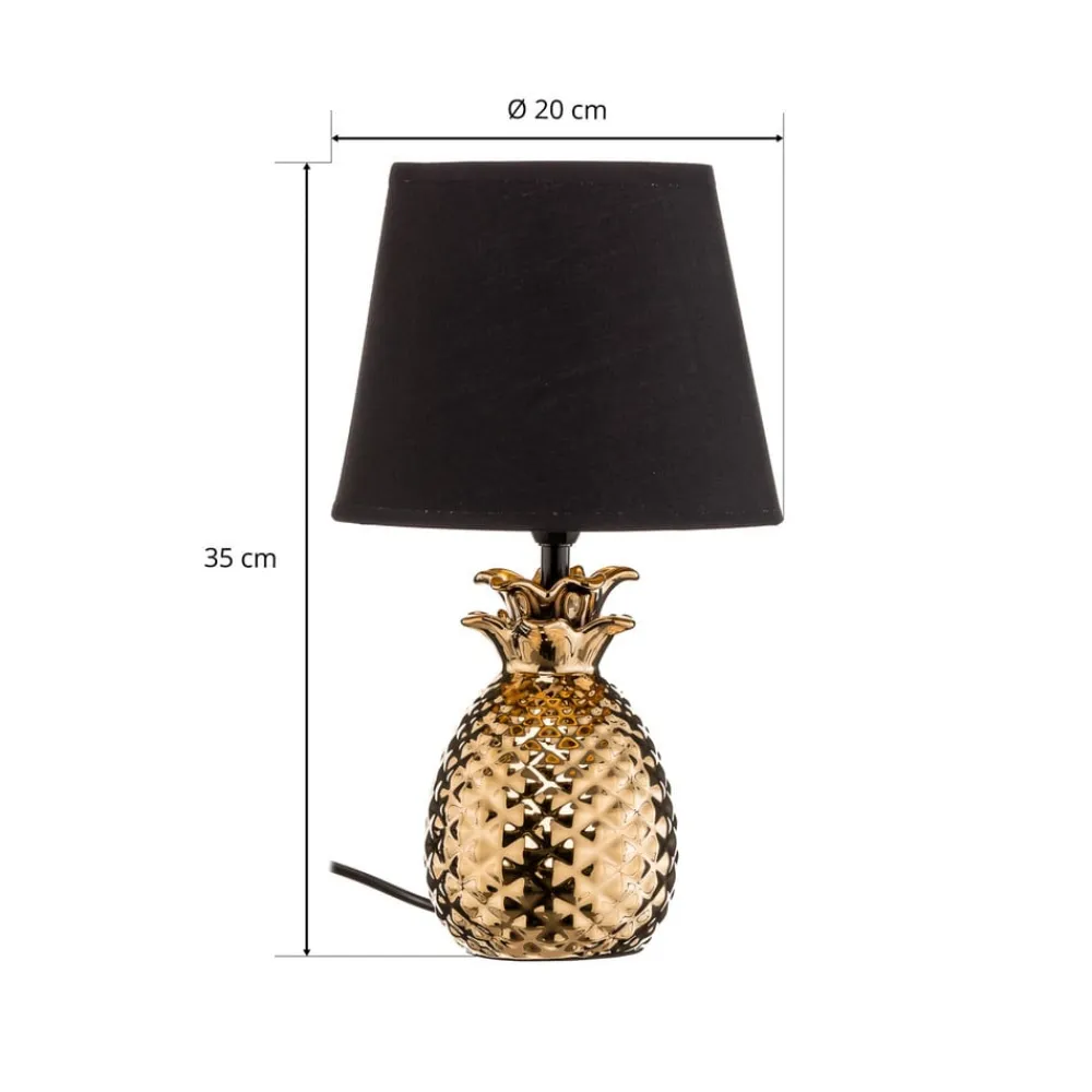 Fornem keramisk bordlampe Pineapple i guld-sort^Reality Leuchten Sale