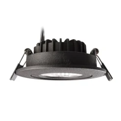 Forsænket loftlampe Dione, IP44, 3.000 K, sort, dæmpbar^Deko-Light Outlet