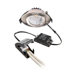 Forsænket loftlampe Dione, IP44, 2.700 K, nikkel, dæmpbar^Deko-Light Online