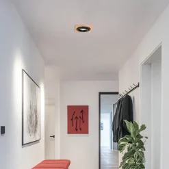 Lamkur Lighting Forsænket loftlampe Tobby, 10 x 10 cm, egetræ, GU10