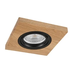 Lamkur Lighting Forsænket loftlampe Tobby, 10 x 10 cm, egetræ, GU10