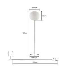 Gem terra gulvlampe, hvid^Foscarini Clearance