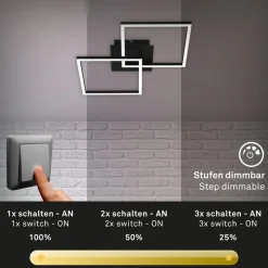 Frame LED-loftlampe, 2 lyskilder, Switch dim, sort^Briloner Best