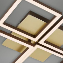 Frame LED-loftlampe, guld, dæmpbar, 4 lyskilder^Briloner New