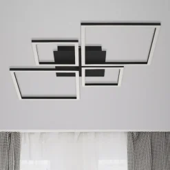 Frame LED-loftlampe, step dim, 4 lyskilder, sort^Briloner Online