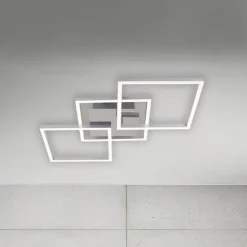 Briloner Frame LED-loftlampe, step-dim, krom-alu 76x37cm