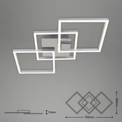 Briloner Frame LED-loftlampe, step-dim, krom-alu 76x37cm