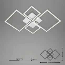 Briloner Frame LED-loftslampe, CCT, 4-lys, aluminium