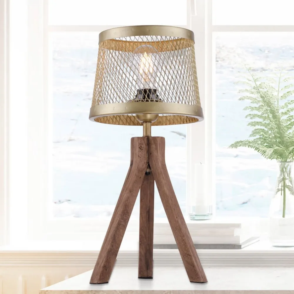 Frederik bordlampe i træ, trefod^JUST LIGHT. GmbH Best