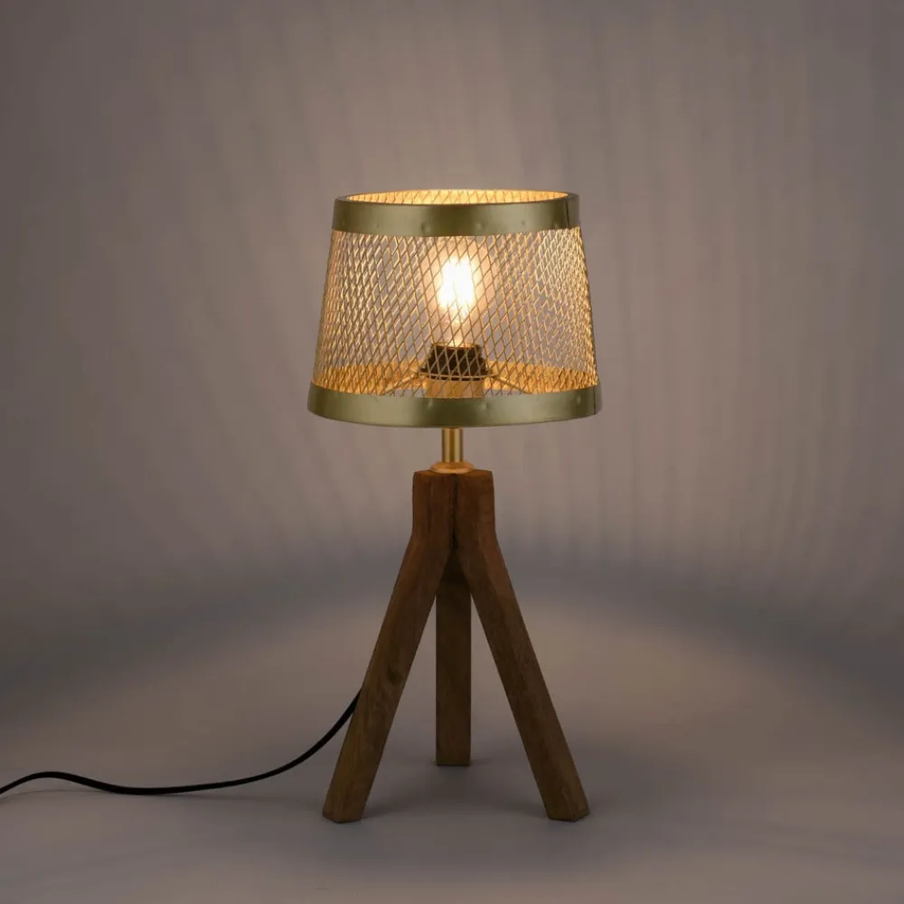 Frederik bordlampe i træ, trefod^JUST LIGHT. GmbH Best