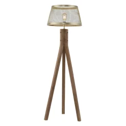 Frederik gulvlampe i træ, trefod^JUST LIGHT. GmbH Outlet