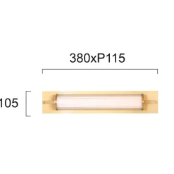 Viokef Frida LED-væglampe, glas, hvid/guld, rørformet