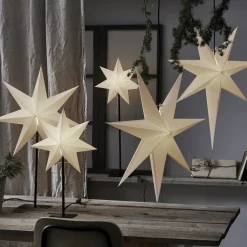 STAR TRADING Frozen stående stjerne 7-takket, sort/stjerne hvid