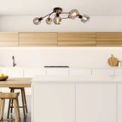 Näve Loftlamper>Fumoso loftlampe, 5 lyskilder, sort