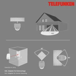 Funchal bevægelsessensor, maks. 1.000 W LED, hvid^Telefunken Clearance