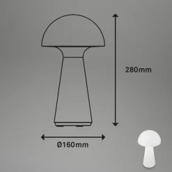Briloner Dekorationsbelysning|Terrassebelysning>Fungo LED-bordlampe, genopladelig, hvid