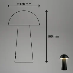 Fungo Mini LED-bordlampe, sort, touch, plast^Briloner Clearance