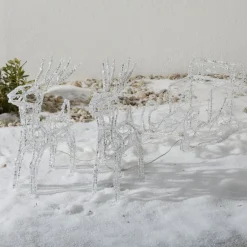 Funklende LED udendørs dekoration rensdyr med slæde^Konstsmide Christmas Hot